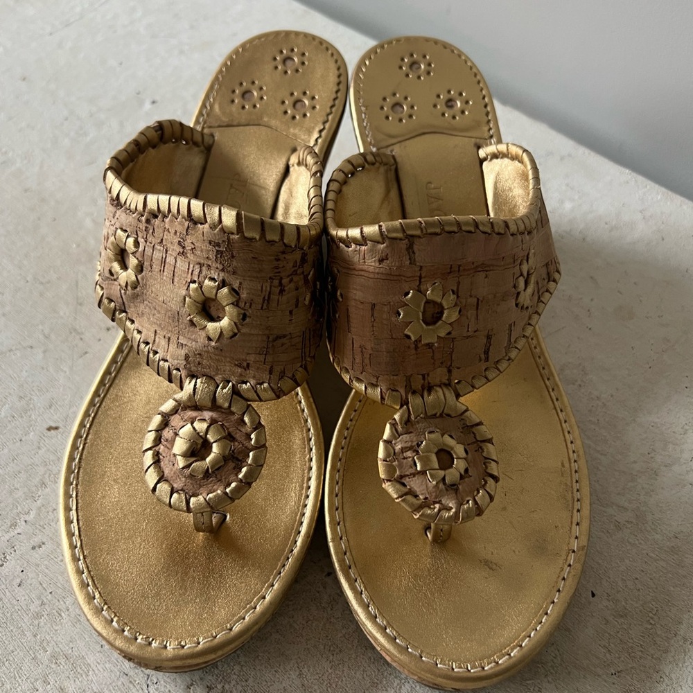 Jack Rogers Women's Gold and Brown Sandals